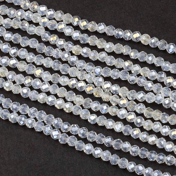 Crystal 2x3mm Clear Rondelle Beads with an AB finish - Approx. 15 inch strand