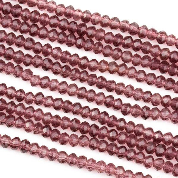 Crystal 2x3mm Medium Amethyst Purple Rondelle Beads -Approx. 15.5 inch strand