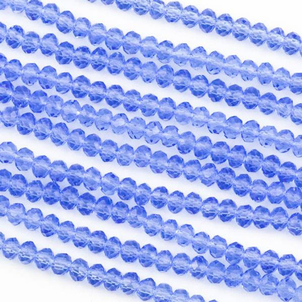 Crystal 2x3mm Medium Sapphire Blue Rondelle Beads -Approx. 15.5 inch strand