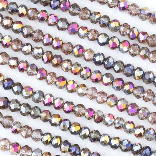 Crystal 2x3mm Ultra Violet Kissed Honey Faceted Rondelle Beads - Approx. 15.5 inch strand