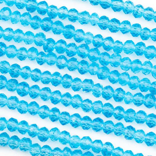 Crystal 3x4mm Sky Blue Rondelle Beads -Approx. 15.5 inch strand