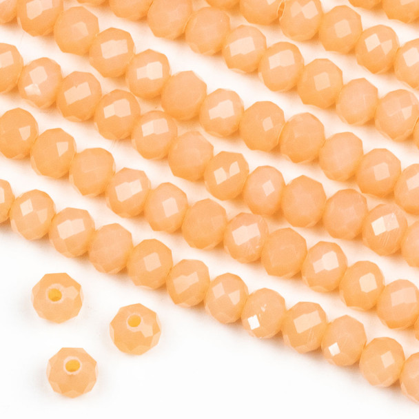 Crystal 4x6mm Opaque Apricot Rondelle Beads -Approx. 15.5 inch strand