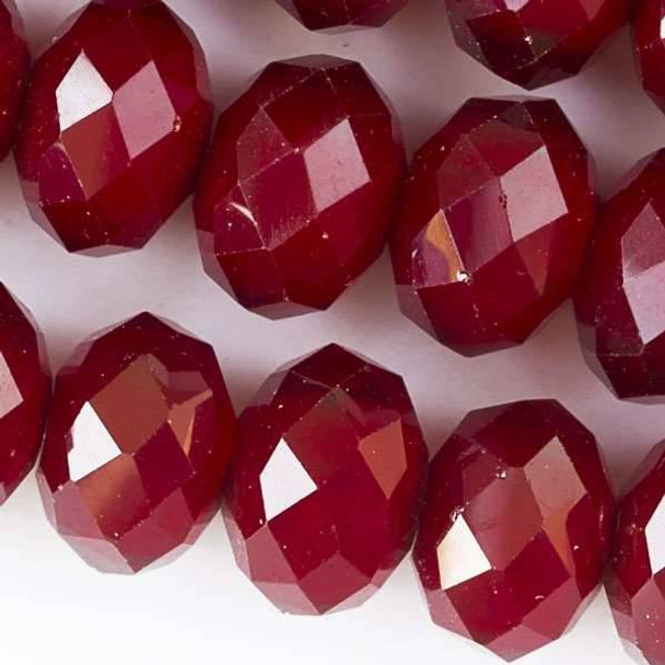 Crystal Faceted 8x12mm Ruby Red Velvet Rondelle