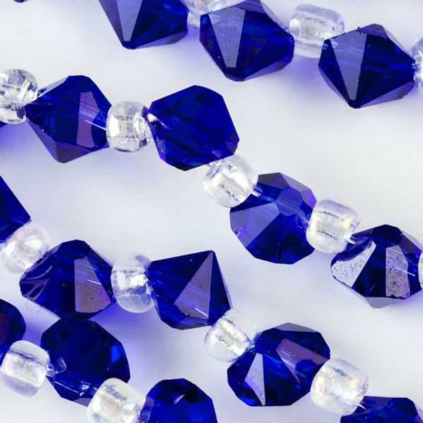 Crystal 6mm Cobalt Blue Faceted Rivets - approx. 8 inch strand