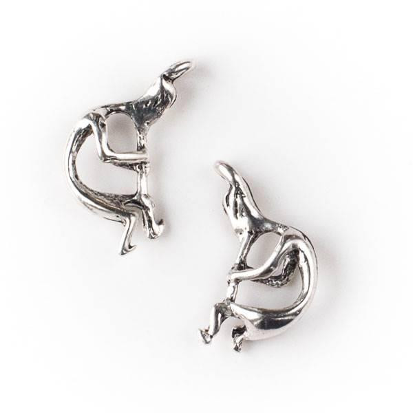Cherry Tree Beads Silver "Pewter" (zinc-based alloy) 13x25mm Kokopelli Charm - 10 per bag 