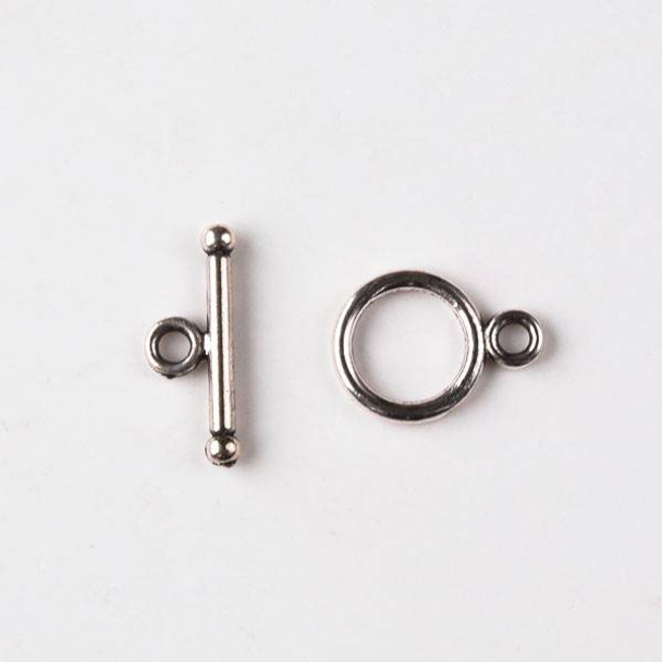 Silver Pewter 10x13mm Small Simple Smooth Toggle with a 6x15mm Bar - 10 sets per bag - CTB01185s