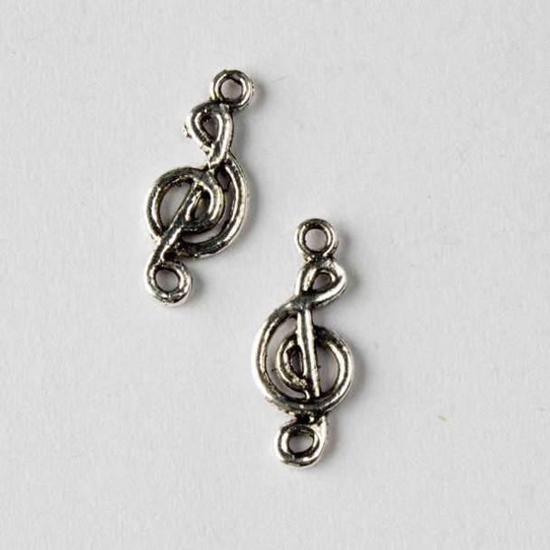 Silver Pewter 8x19mm G Cleft Music Charm - 10 per bag