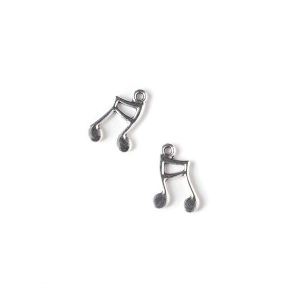 Silver Pewter 11x16mm Music Notes Charm - 10 per bag