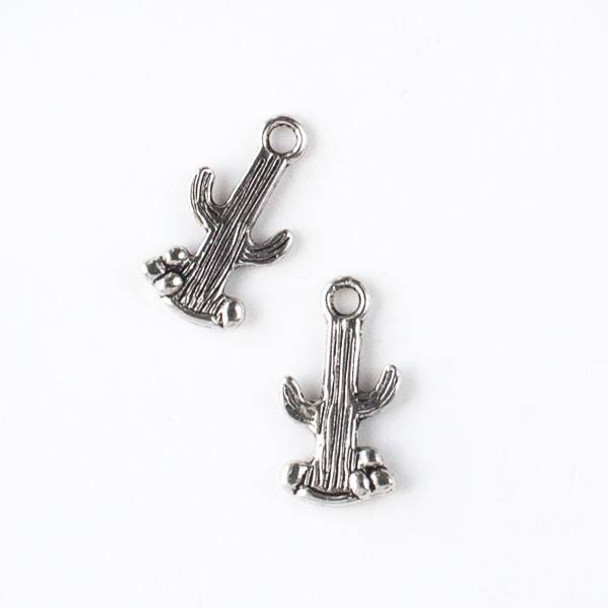 Cherry Tree Beads Silver "Pewter" (zinc-based alloy) 10x19mm Cactus Charm - 10 per bag 