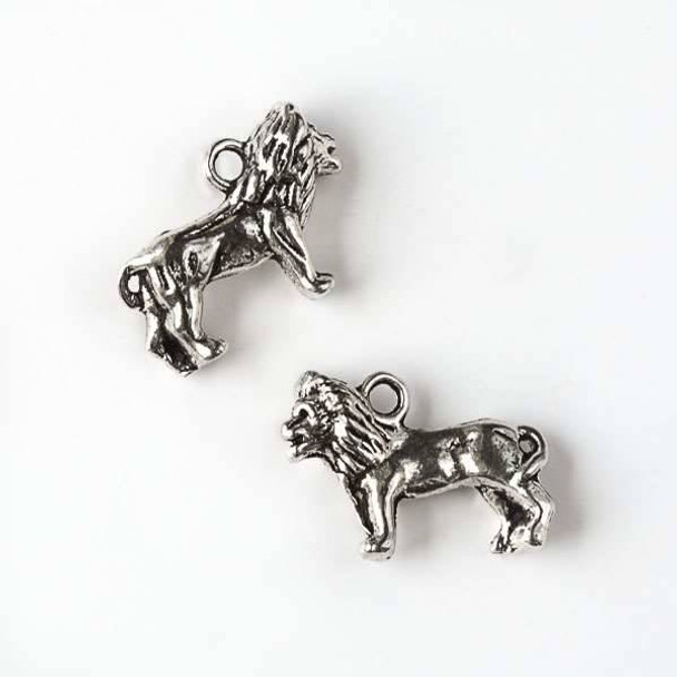 Silver Pewter 16x22mm Lion Charm - 6 per bag