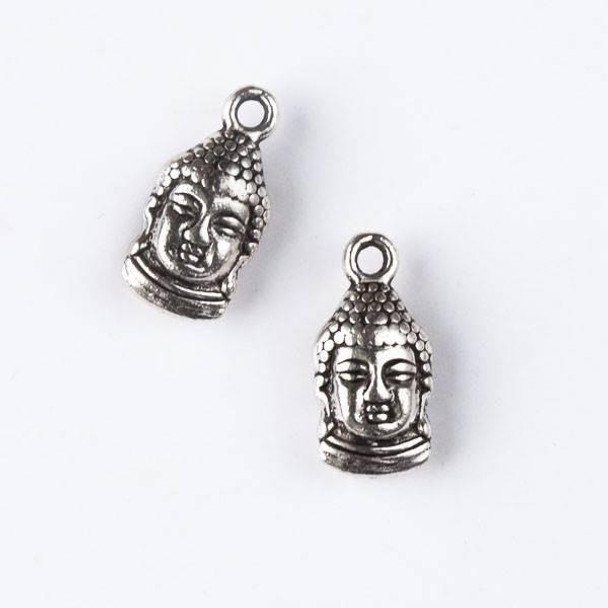 Cherry Tree Beads Silver "Pewter" (zinc-based alloy) 8x16mm Buddha Head Charm - 10 per bag 