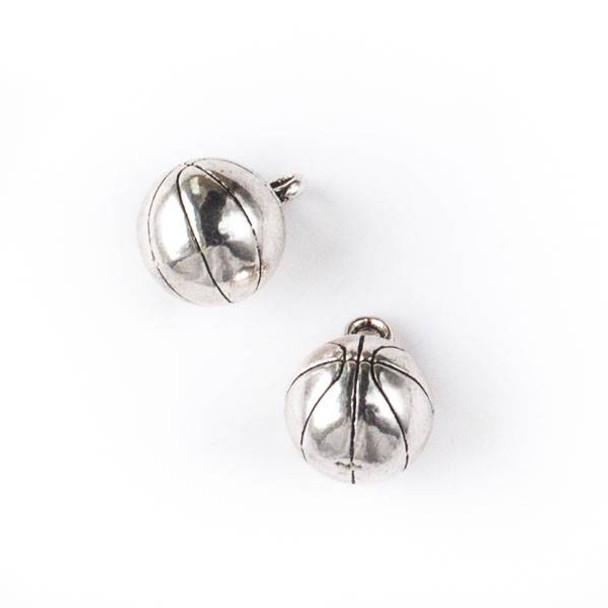 Silver Pewter 11x14mm Basketball Charm - 10 per bag