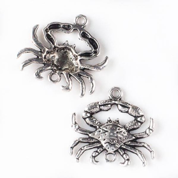 Cherry Tree Beads Silver "Pewter" (zinc-based alloy) 22x25mm Crab Link with 2 Loops - 10 per bag 