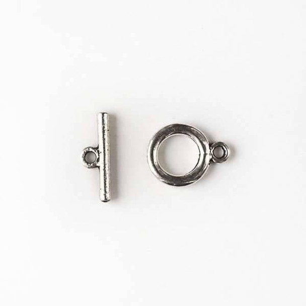 Cherry Tree Beads Silver "Pewter" (zinc-based alloy) 10x14mm Small Simple Toggle with a 5x15mm bar - 10 clasps per bag - CTB6835s 