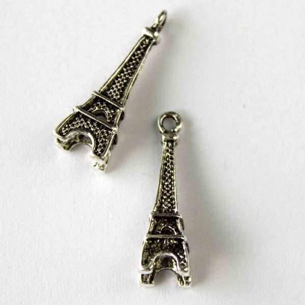 Cherry Tree Beads Silver "Pewter" (zinc-based alloy) 8x24mm Eiffel Tower Charm - 10 per bag 