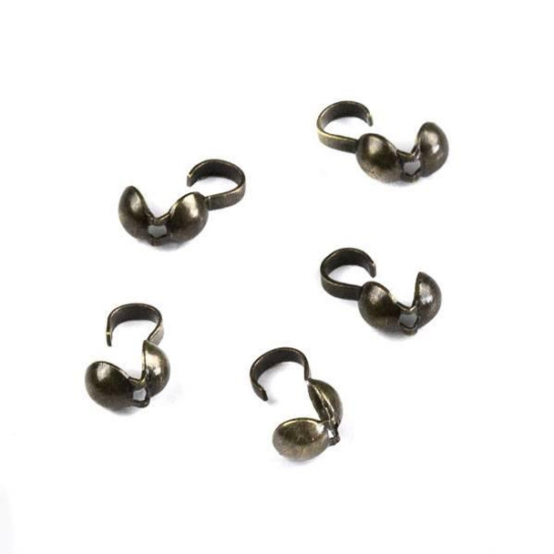 Cherry Tree Beads Vintage Bronze Colored Brass 4x9mm Clam Shell Bead Tip - CTBDS035vb - 80 per bag 