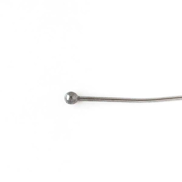 Stainless Steel 1 inch, 22 gauge Headpins/Ballpins with 2mm Ball - 100 per bag - CTBP011205ss