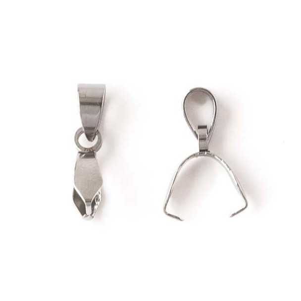 Stainless steel 3.5x18mm basic pinch bail from Cherry Tree Beads, perfect for adding pendants to custom jewelry pieces.