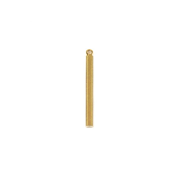 Raw Brass 2x22mm Square Bar Drop Components - 6 per bag - CTBXJ-002