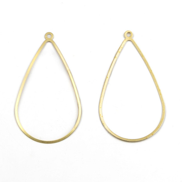 Cherry Tree Beads Brass 37x65mm Large Teardrop Drop Components - 6 per bag 