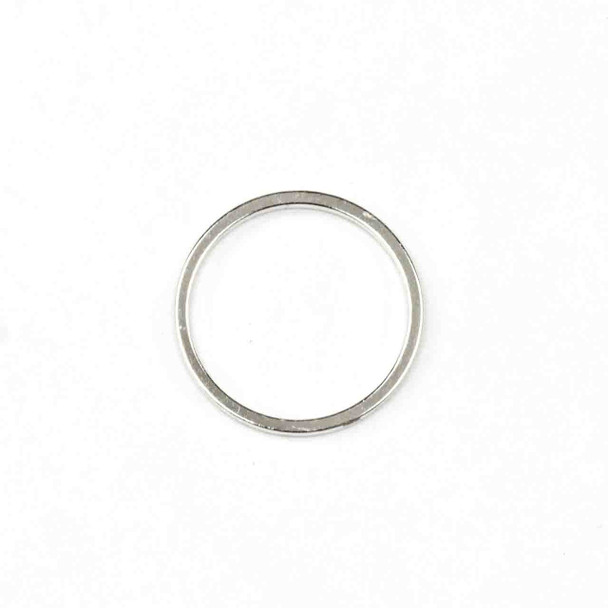 Silver Plated Brass 16mm Hoop Link Components - 6 per bag - CTBYH-017s