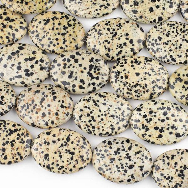 Dalmatian Jasper 30x40mm Oval Beads - 15 inch strand