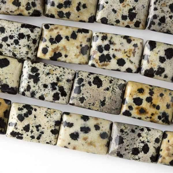 Cherry Tree Beads Dalmatian Jasper  10x14mm Rectangle Beads - approx. 8 inch strand, Set A 