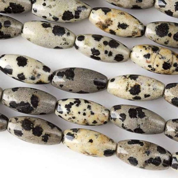 Dalmatian Jasper  7x14mm Rice Beads - approx. 8 inch strand, Set A