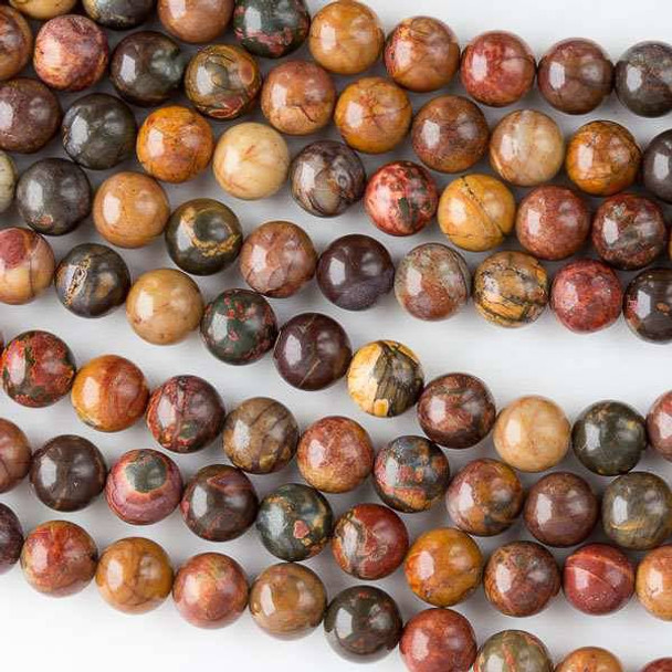 Dark Red Cherry Creek Jasper 8mm Rounds - 16 inch strand