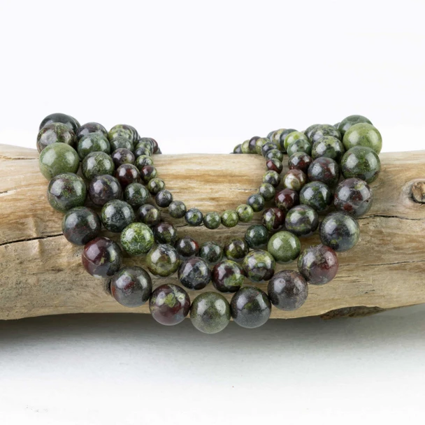 Cherry Tree Beads Dragon Blood Jasper Round Beads - 15 inch strand 