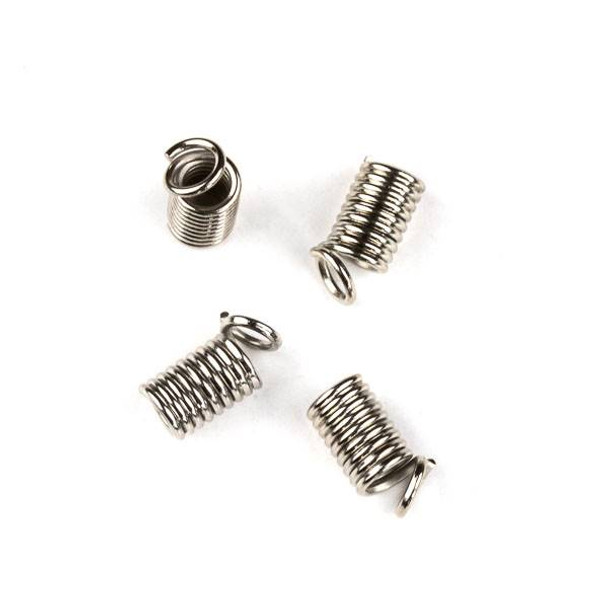 Silver Plated Brass 5x10mm Spring Coil Ends - 12 per bag - DS036s