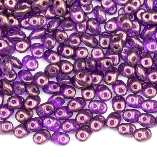  Matubo Czech Glass Superduo 2.5x5mm Seed Beads - Halo Magenta, #0500030-29262-TB, approx. 22 gram tube 