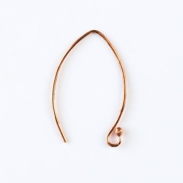 Copper 20 Gauge 18x32mm Handmade V Shaped Ear Wire with a 2mm Ball