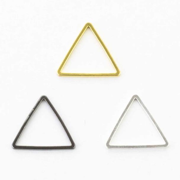 Cherry Tree Beads Coated Gun Metal Plated Brass 13x15mm Triangle Link - 6 per bag - ES7259gmc