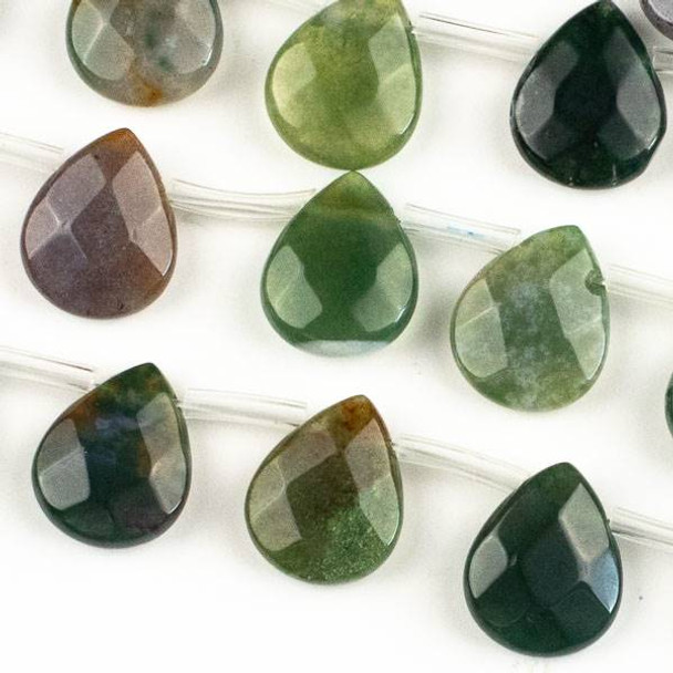 Fancy Jasper 12x15mm Faceted Top Drilled Teardrop Beads - approx. 8 inch strand, Set B