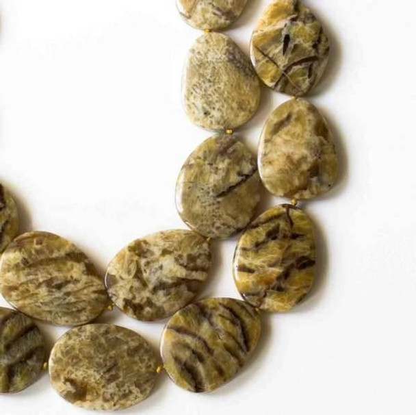 Cherry Tree Beads Graphic Feldspar 20x25mm-30x40mm Free Form, Graduated, And Knotted Slabs 