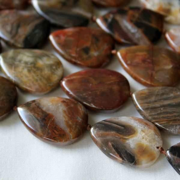 Cherry Tree Beads Fire Lace Opal 18x25mm Knotted Drops 