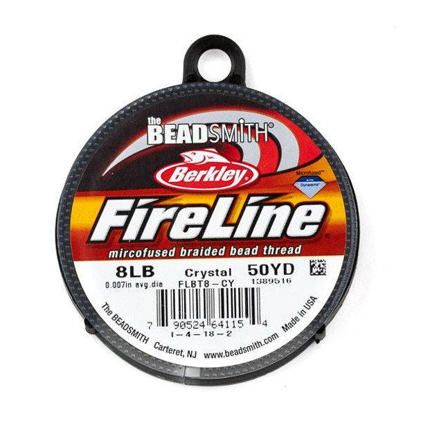 FireLine Microfused Braided Beading Thread - 8 LB (.17mm dia.), Crystal, 50 yard spool