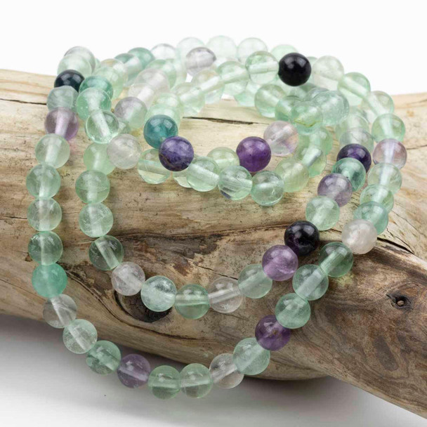 Cherry Tree Beads Rainbow Fluorite 6mm Mala Round Beads - 115 beads per strand