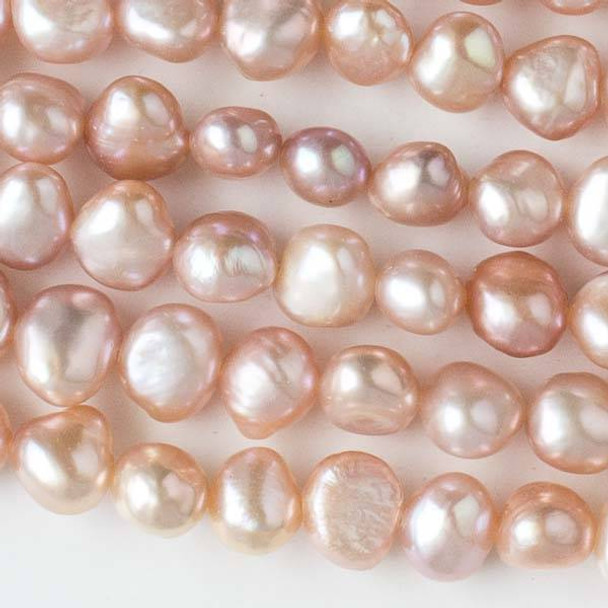 Fresh Water Pearl 7-8mm Pink Nugget Beads - 14 inch strand