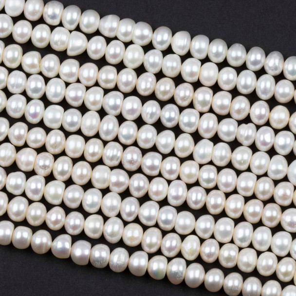 Fresh Water Pearl 5-6mm White Rondelle Beads - 14.5 inch strand