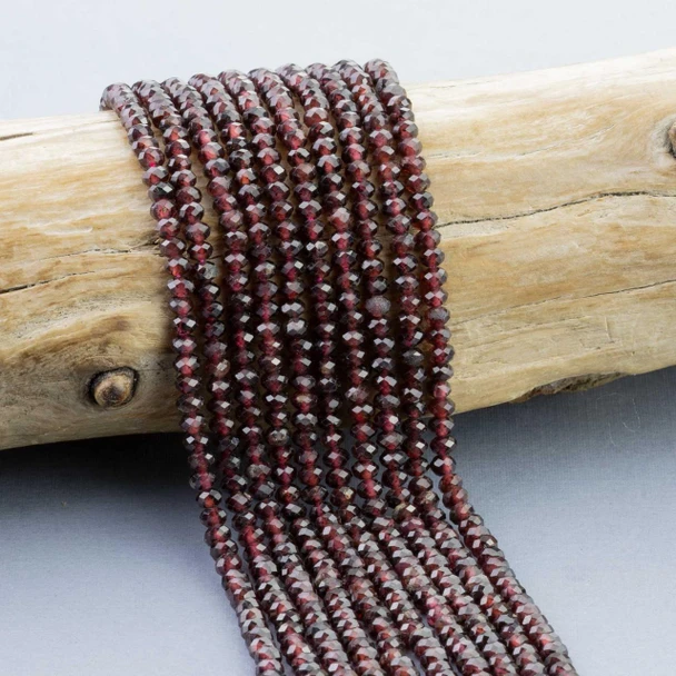 Cherry Tree Beads Garnet 3x4mm Faceted Rondelle Beads - 15 inch strand 