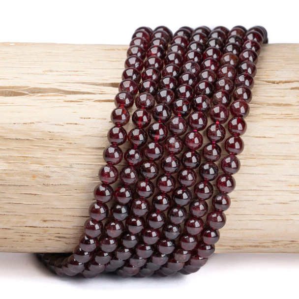 Cherry Tree Beads Garnet 6mm Round Beads - 15 inch strand 