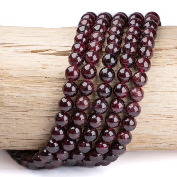 Cherry Tree Beads Garnet 8mm Round Beads - 15 inch strand 