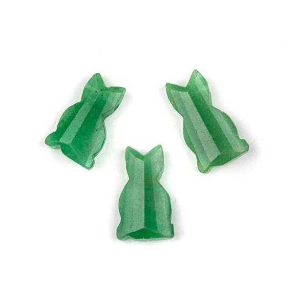 Green Aventurine 12x20mm Top Drilled Faceted Cat Pendant - 1 per bag