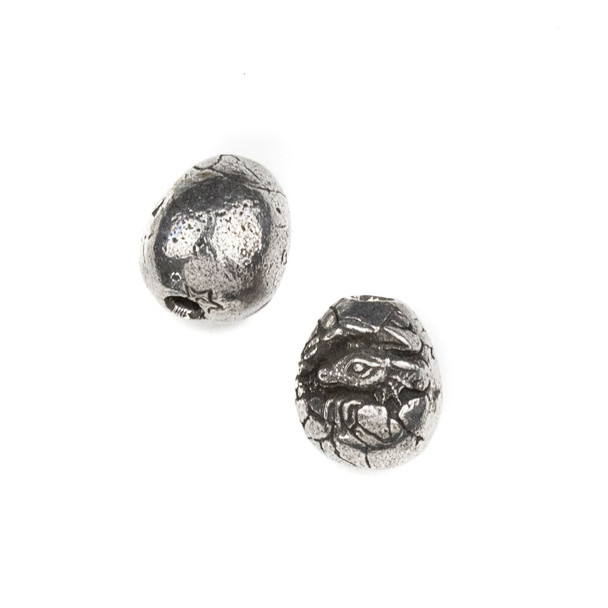 Green Girl Studios Pewter 13x15mm Baby Dragon in Egg Bead - 1 per bag