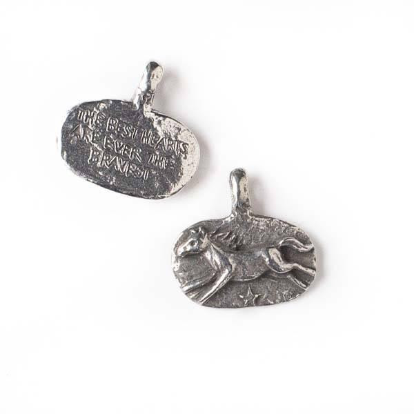  Green Girl Studios Pewter 20x21mm Brave Horse Charm - 1 per bag 