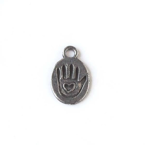 Green Girl Studios Pewter 10x15mm Made with Love Charm - 1 per bag 
