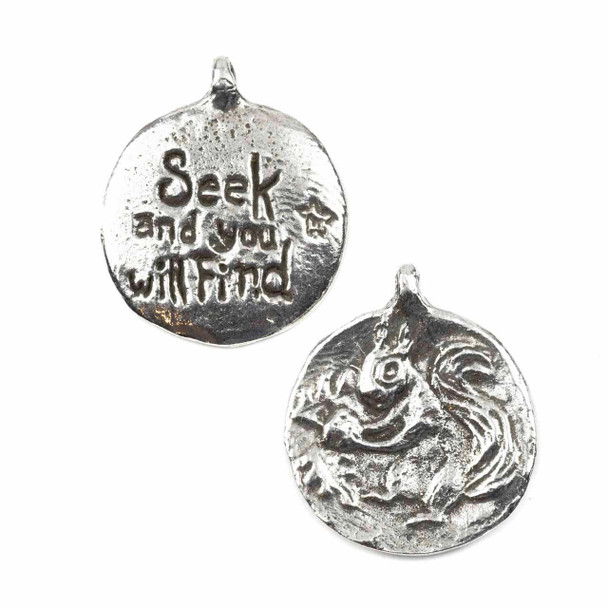 Green Girl Studios Pewter 20x24mm Squirrel Charm - 1 per bag   Green Girl Studios Pewter 20x24mm Squirrel Charm - 1 per bag