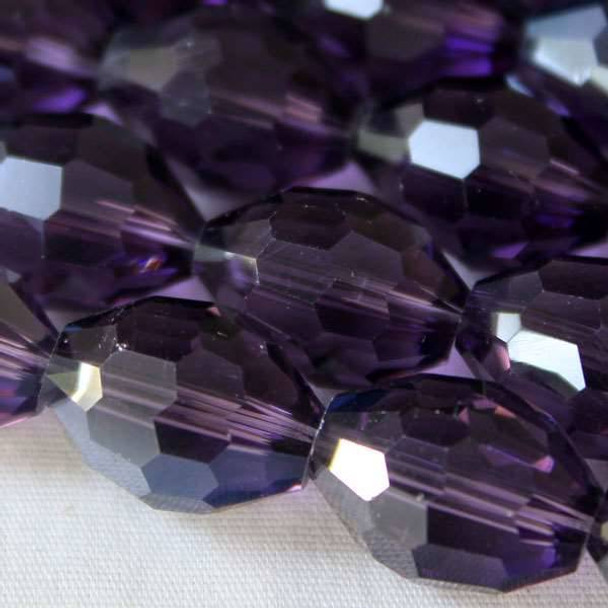 Glass Crystal Faceted 10x13mm Lilac Rice - approx. 8 inch strand